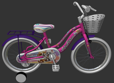 BICIKL KIDS VISITOR BEST FRIEND 12" 8" V-BRAKE  KONTRA 95-115CM (12") ROZE NEON UV SJAJ